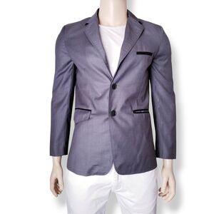 CloColor Gray & Black Contrast Slim Fit Blazer Size Medium